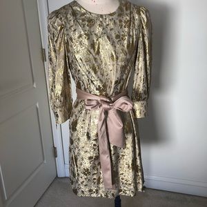 Vintage Andrew Marc Gold Metallic brocade dress